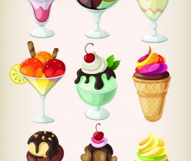 Vector Ice cream icons material set 02