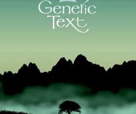 Vector landscapes elements background graphics set 01