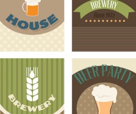 Vector retro beer cards set