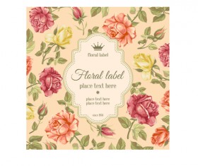Vector retro flower card graphic 02