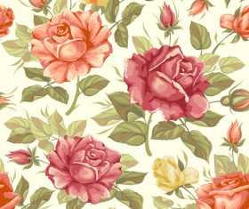 Vector seamless retro flower pattern graphic