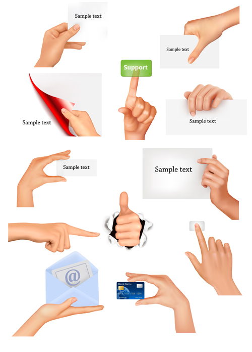 Vector set of hand gestures design graphics 01