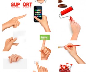 Vector set of hand gestures design graphics 02