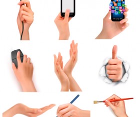 Vector set of hand gestures design graphics 04