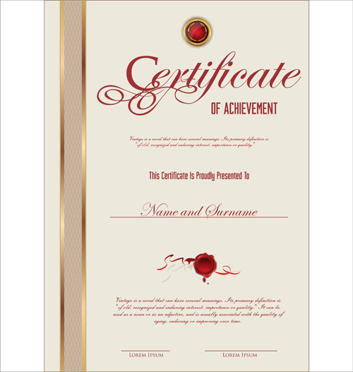 Vector template certificates design graphics 08