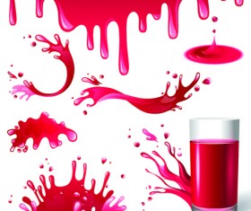 Vector tomato juice design elements