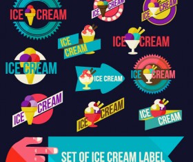 Vintage Ice cream vector labels 01