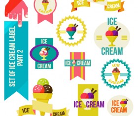 Vintage Ice cream vector labels 02