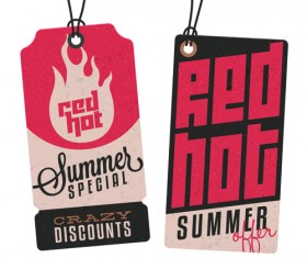 Vintage cardboard summer discount sale tags vector 02