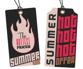 Vintage cardboard summer discount sale tags vector 03