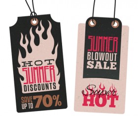 Vintage cardboard summer discount sale tags vector 04