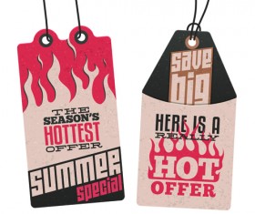 Vintage cardboard summer discount sale tags vector 05