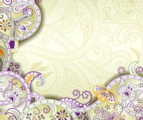 Vintage decorative pattern background graphics vector 06