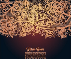 Vintage lace ornate background vector material 01