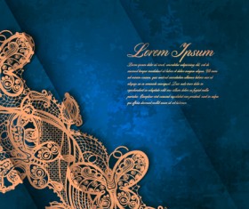 Vintage lace ornate background vector material 03