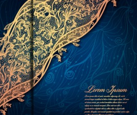 Vintage lace ornate background vector material 05