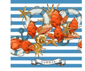 Vintage marine style vector backgrounds 03