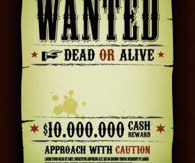 Vintage style wanted vector templates material 04