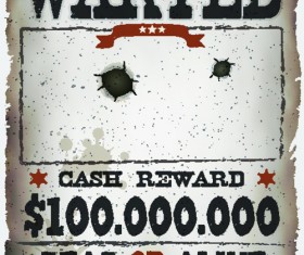 Vintage style wanted vector templates material 05