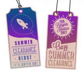 Vintage summer discount sale tags vector material 05