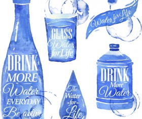 Water design elements watercolor vector