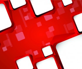 White square with red background vector material