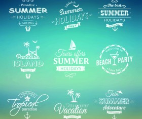 White summer holiday labels vector 01