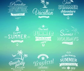 White summer holiday labels vector 02