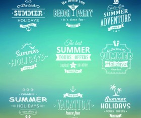 White summer holiday labels vector 03