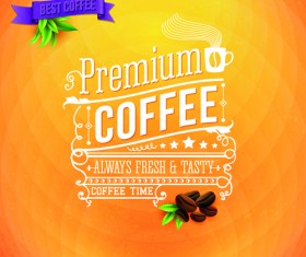 Yellow style coffee background vector