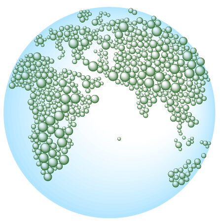 earth and bubble maps vector 02