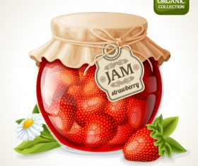 jam with jar design vector material 01