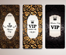 luxurious Vip cards flower vector 02