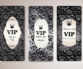 luxurious Vip cards flower vector 03