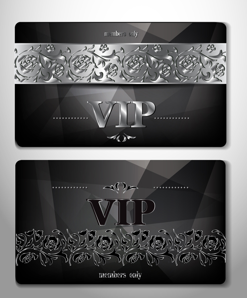luxurious Vip cards flower vector 04