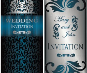 luxurious floral wedding invitations vector design 01