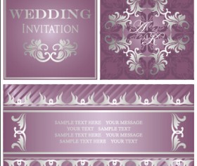 luxurious floral wedding invitations vector design 02