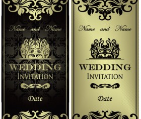 luxurious floral wedding invitations vector design 03