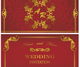 luxurious floral wedding invitations vector design 04
