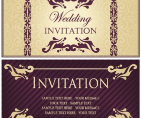 luxurious floral wedding invitations vector design 05