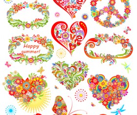 summer flower frame with decor vector