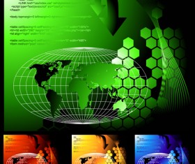 tech earth with web code vector background