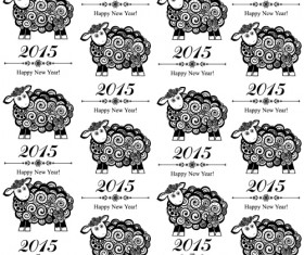 2015 sheep year background creative vector 01