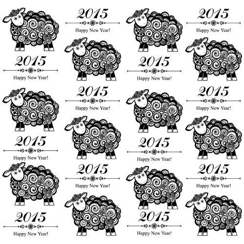 2015 sheep year background creative vector 01