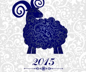 2015 sheep year background creative vector 02