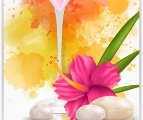 Abstract banners with watercolor vector 01