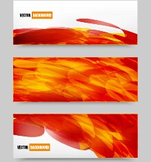 Abstract red elements banners vector 01