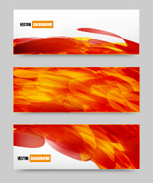 Abstract red elements banners vector 01