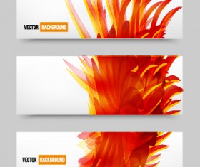 Abstract red elements banners vector 02