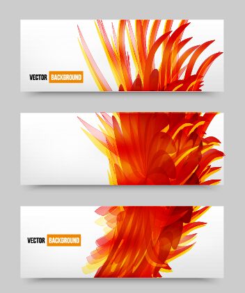 Abstract red elements banners vector 02